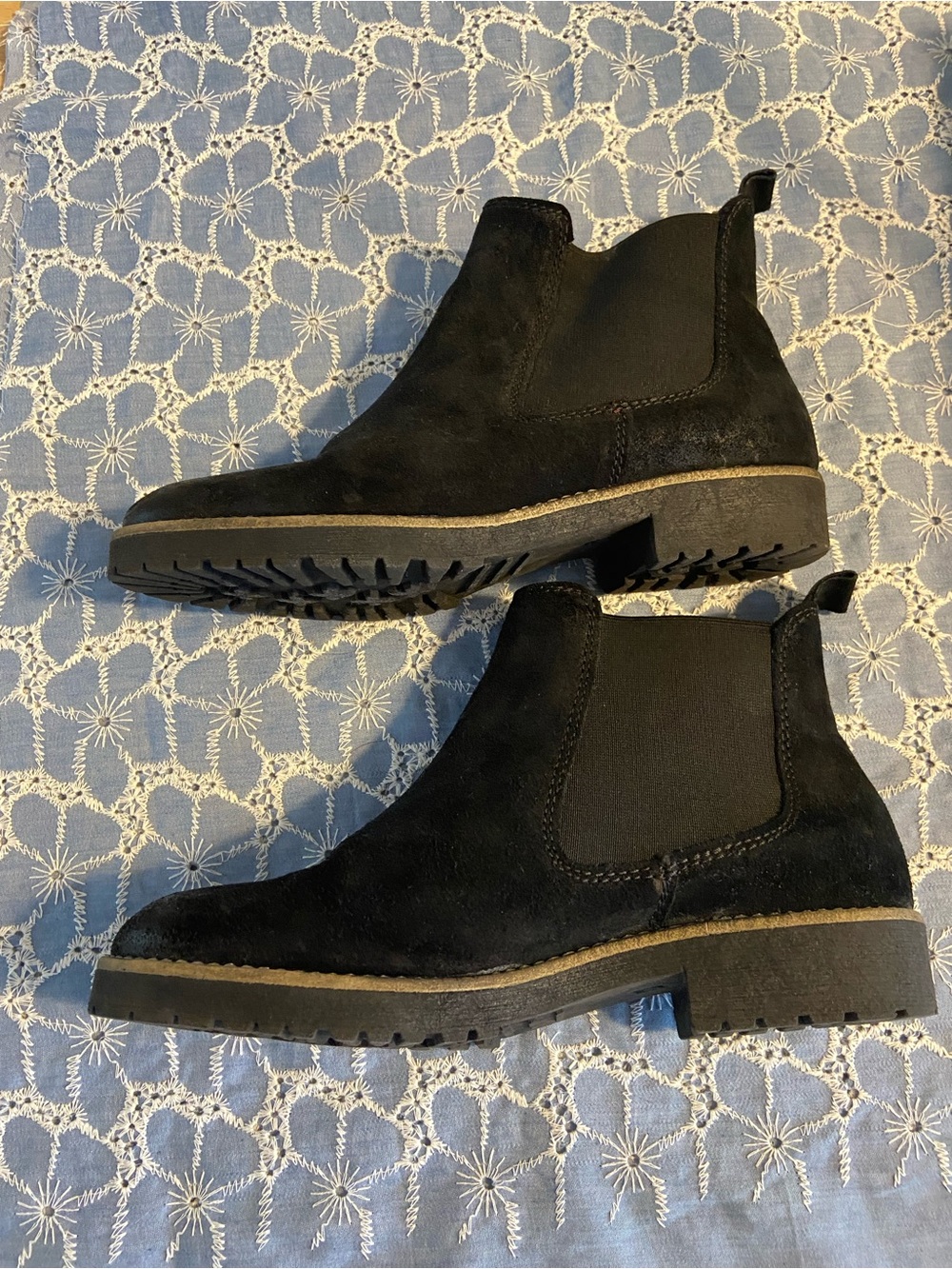 Barneys New York Black Suede Chelsea Ankle Boots